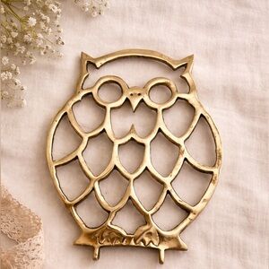 Vintage, Owl Trivet, Brass
